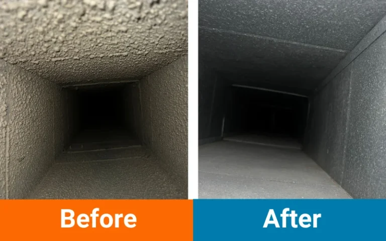 Air Duct Cleaning service Before and After Williams and sons