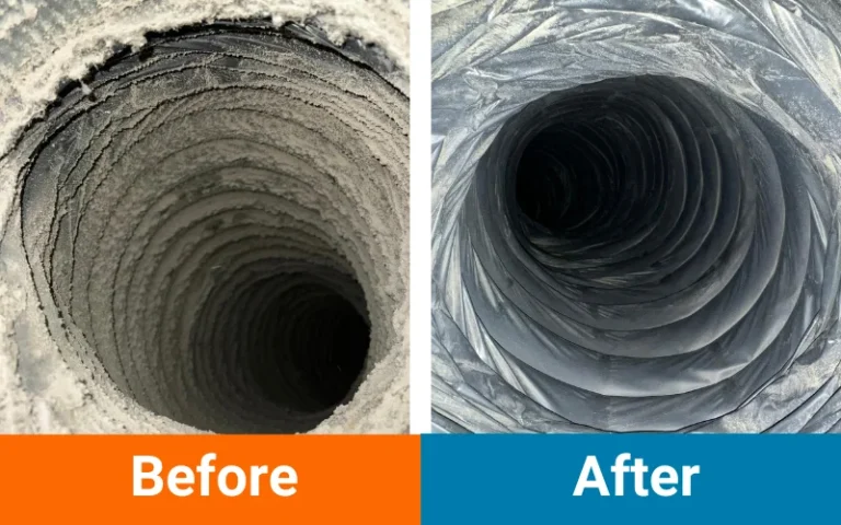 Dryer Vent Cleaning Before and After - Williams and sons